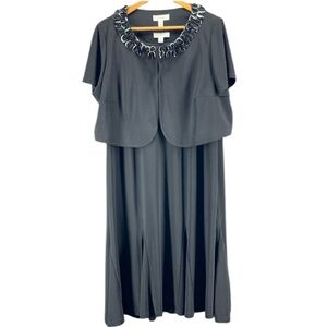 NWT women’s 2 piece Dress Barn dress and jacket.  Black and white.  Size 16W.